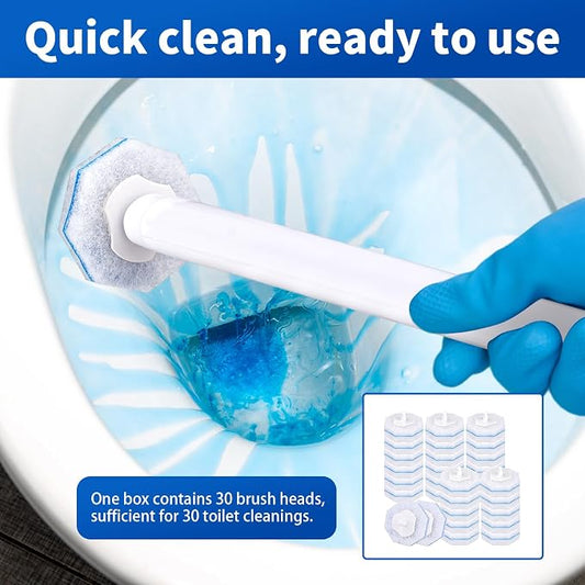 30 Count Disposable Toilet Brush Heads, Toilet Bowl Wand Refills - Image 2