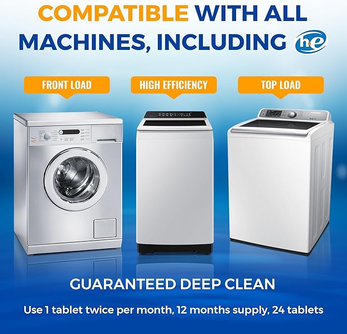 Washing Machine Cleaner Tablets 24 pack Powerful Descaler -Deep Cleaning - Image 3