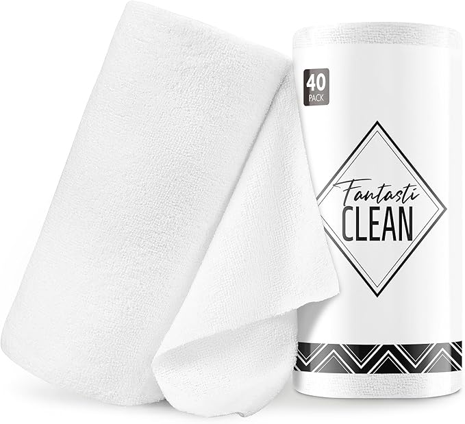 Fantasticlean Microfiber Cleaning Cloth Roll -40 Pack, Tear Away Microfiber by Fantasticlean