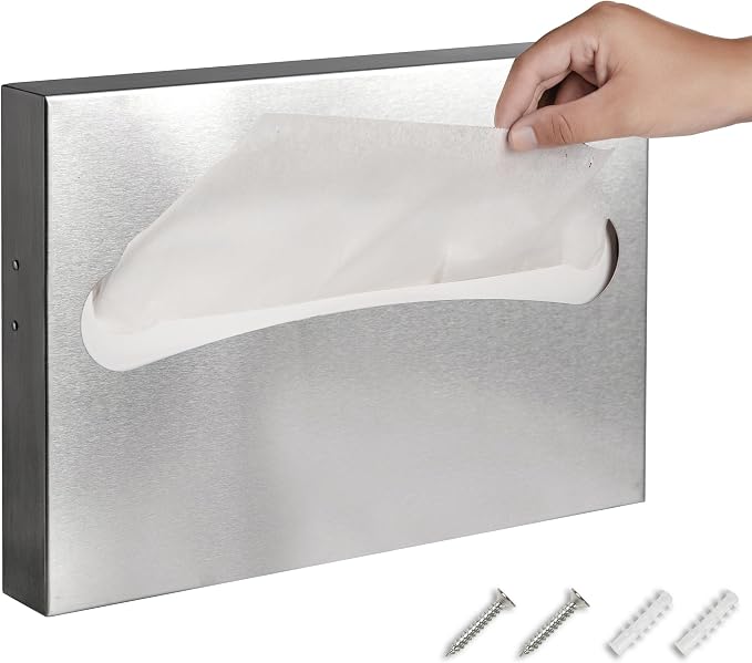 Toilet Seat Cover Dispenser, Commercial Stainless Steel Brushed Toilet Seat by Desyeryamimi