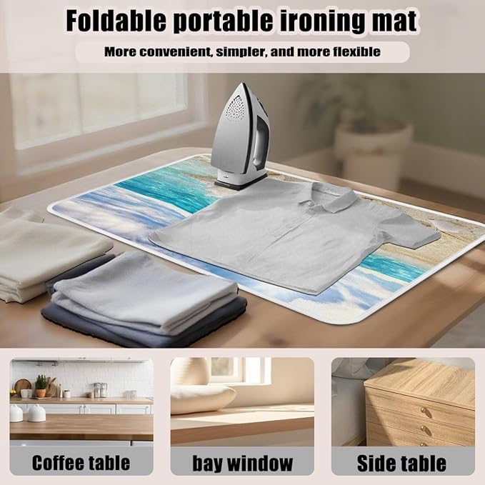 Ironing Mat Hawaiian Beach Heat Resistant Ironing Blanket Thick Portable Travel - Image 6