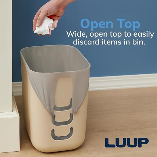 STORi Luup Bathroom Wastebasket, Secure Grocery Bags, Plastic Garbage Container - Image 8