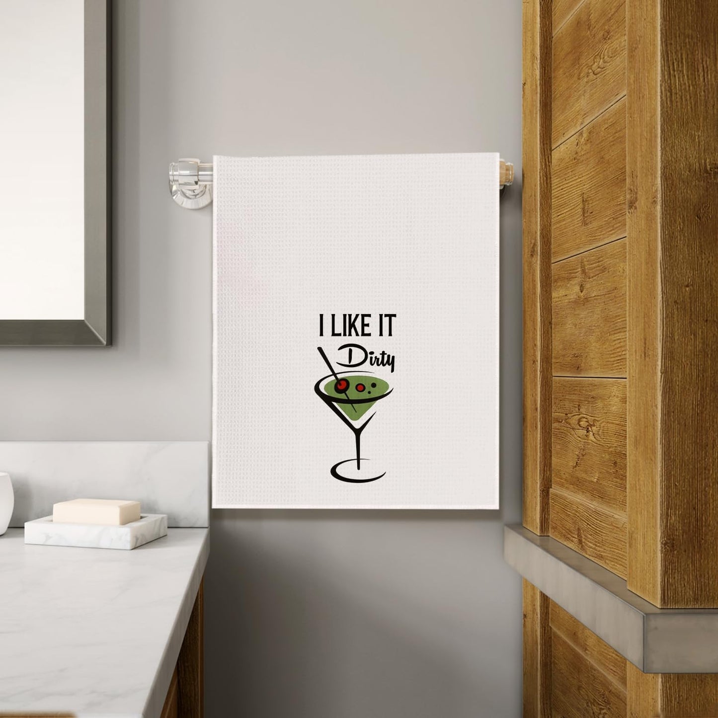 Dirty Martini Gifts - Martini Accessories,Martini Hand Towel,Funny Dirty Martini Mix Kitchen Towels,Martini Gifts for Women(16 X 24 Inches)