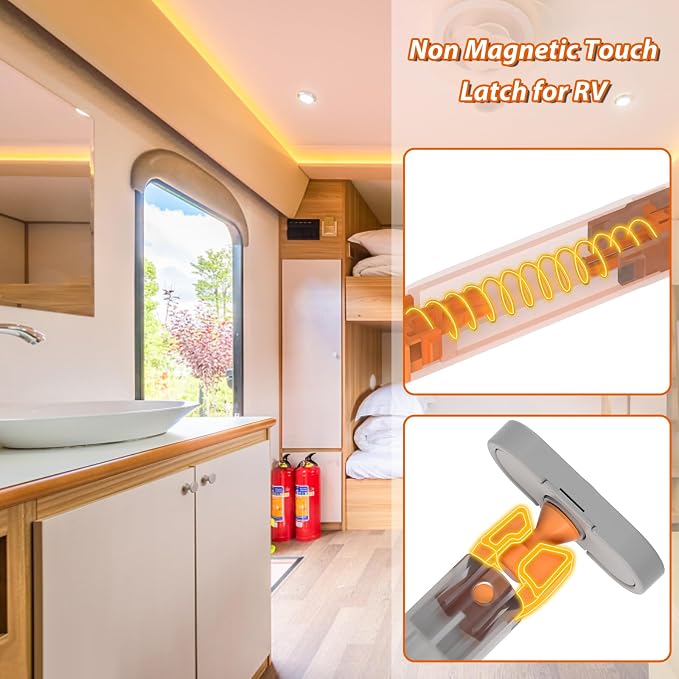 Push Touch Latches for Cabinets, Jiayi 4 Pack Heavy Duty Push Lock Door Latch - Image 3