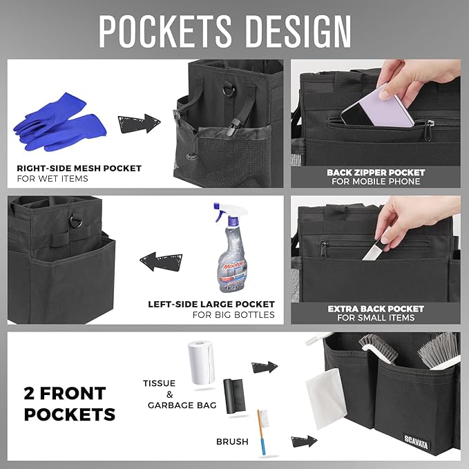 Compact Wearable Cleaning Caddy, Small Supplies Organizer - Image 2