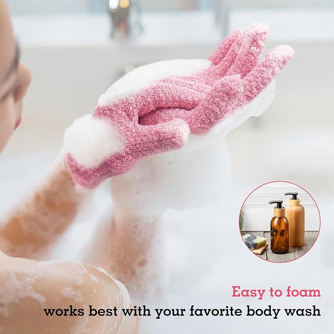 Evridwear Exfoliating Gloves for Shower, 100% Nylon Thick Soft Medium Heavy - Image 7