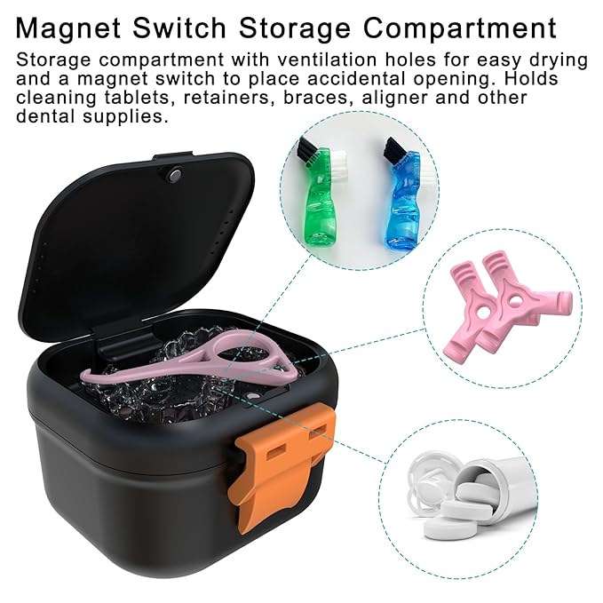 ARGOMAX Leak Proof Denture Bath Cup, Portable Soaking Denture Box, Denture Bath - Image 5
