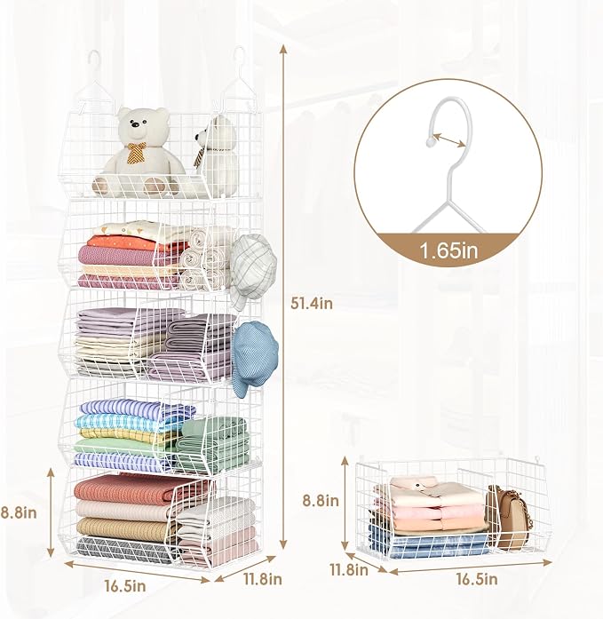 5 Tier Extra Large Closet Hanging Shelves - Image 3