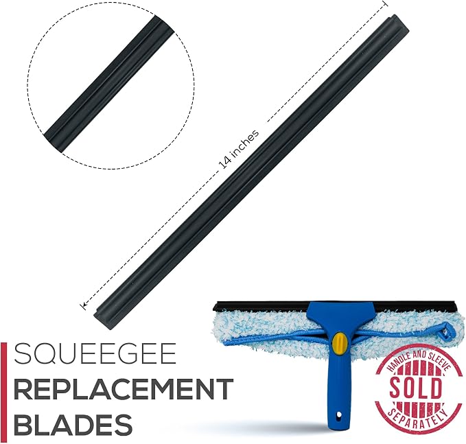 Kleen Handler Bulk Pack of 100 Professional 14” Window Washing Squeegee Blades - Image 7