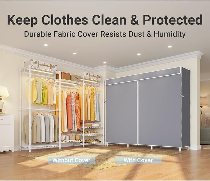 VIPEK V5LC Garment Rack Heavy Duty Covered Clothes Rack - Image 5