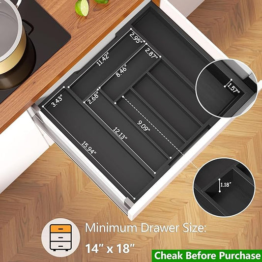 Pipishell Bamboo Expandable Drawer Organizer - Image 2
