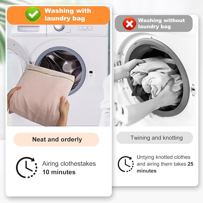 4-Piece Large Durable Organic Cotton Mesh Laundry Bags - Image 2