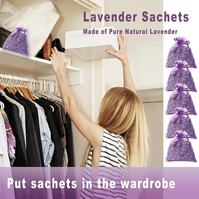 36 Pack French Dried Lavender Sachet Bags, 100% Natural Lavender Bags - Image 4