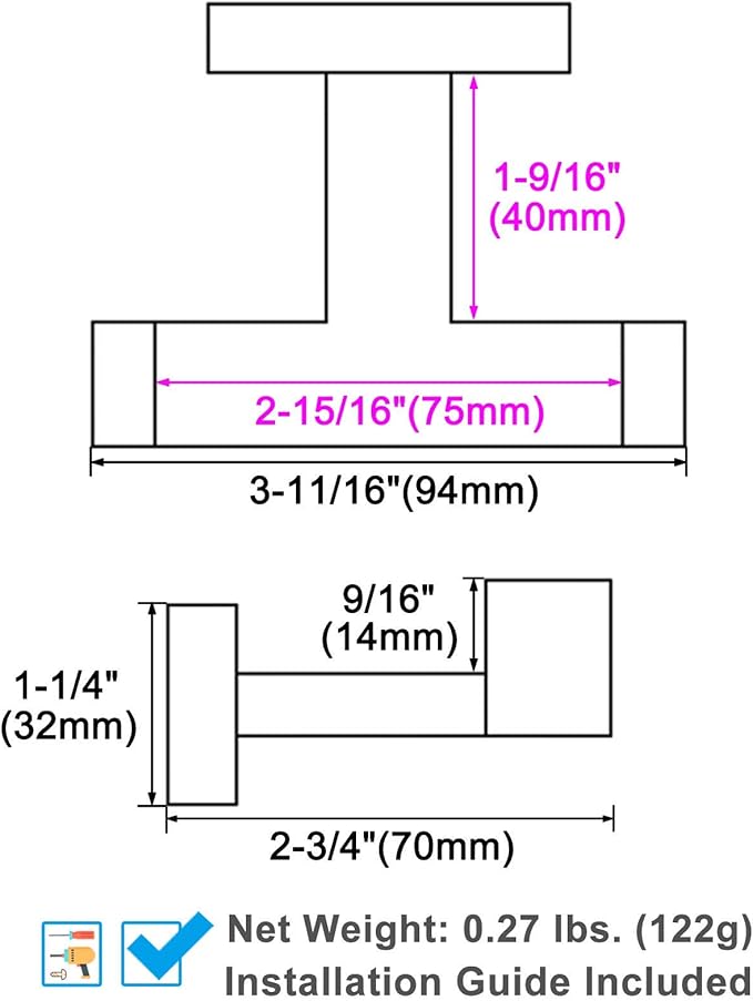 Angle Simple Towel Hook for Bathroom, SUS 304 Stainless Steel Hand Towel Holder - Image 9