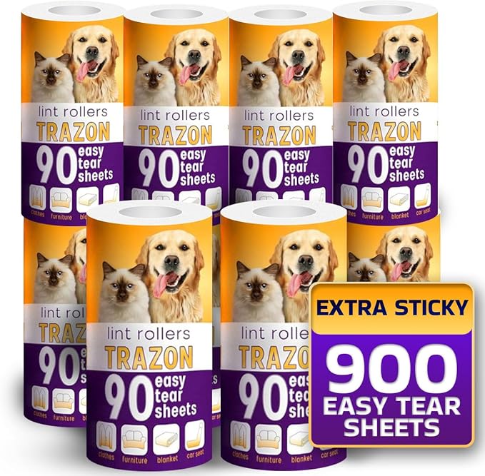 Lint Roller Refills 10 Pack of 900 Sheets / 10 Refills Rollers Only, Extra by TrazonProducts