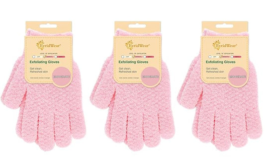 Evridwear Exfoliating Gloves for Shower, 100% Nylon Thick Soft Medium Heavy by Evridwear