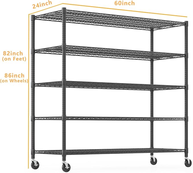 Himimi Storage Shelves 60"W Wire Shelving - Image 3