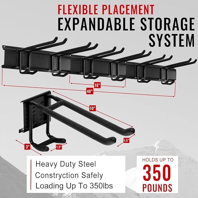 Wall Mount Tool Storage Rack, Garage Organization, Heavy Duty Garage Storage - Image 4