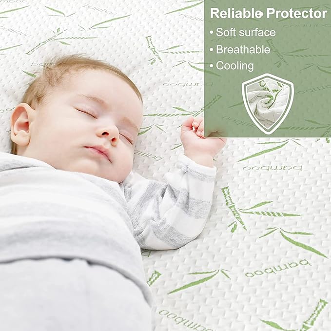 Full Size Mattress Protector Waterproof Mattress Pad Washable Bamboo Rayon - Image 2