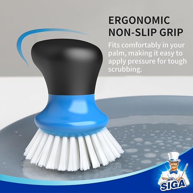MR.SIGA Dish Scrub Brush, Palm Brush Dish Scrubber - Image 3
