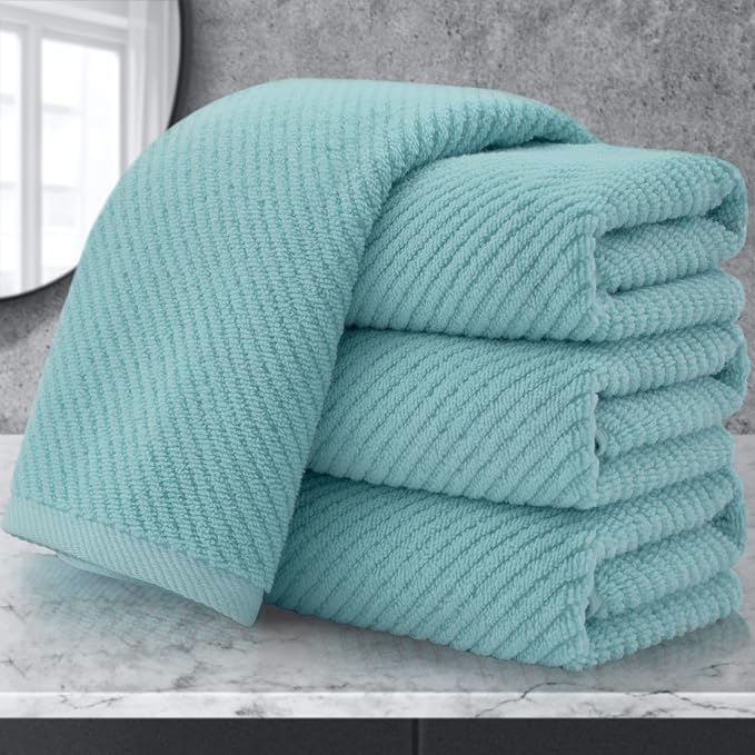 Teal Hand Towels for Bathroom, Bathroom Hand Towels Set of 4, Large 18" x 28" by VOOVAMOVAS