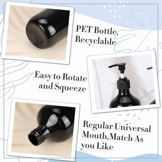 Tessco for you 12 Pack Black Soap Dispenser Empty Plastic Pump Bottles - Image 2