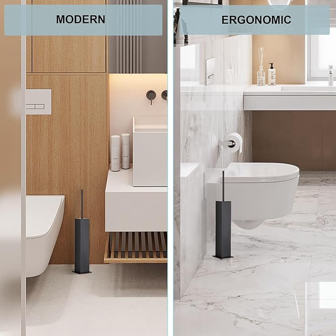 Black Toilet Brush and Holder, Toilet Bowl Brush - Image 5