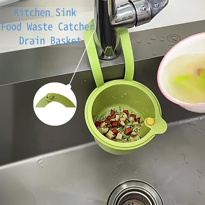 Faucet Hanging Strainer Kitchen Sink Food Waste Catcher Drain Basket, Plastic - Image 4