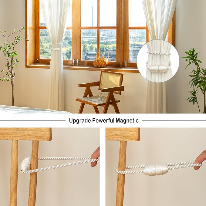 Magnetic Curtain Tiebacks Rope Curtain Tie Backs - Image 4