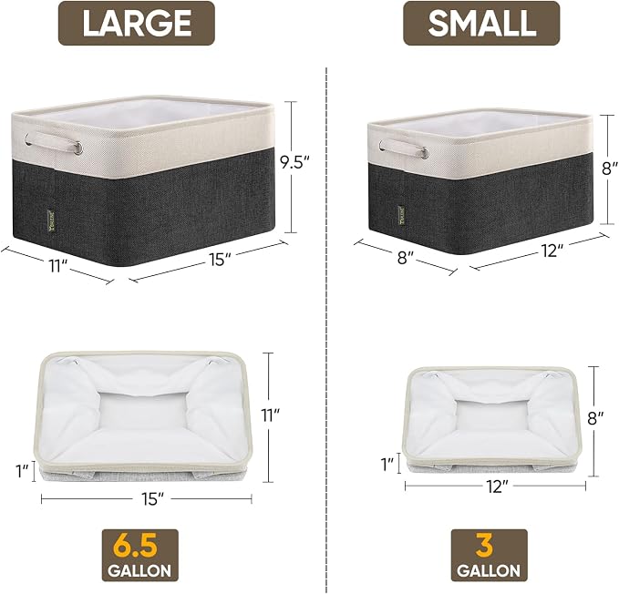 BALEINE 2 Pack Fabric Storage Bins - Image 2