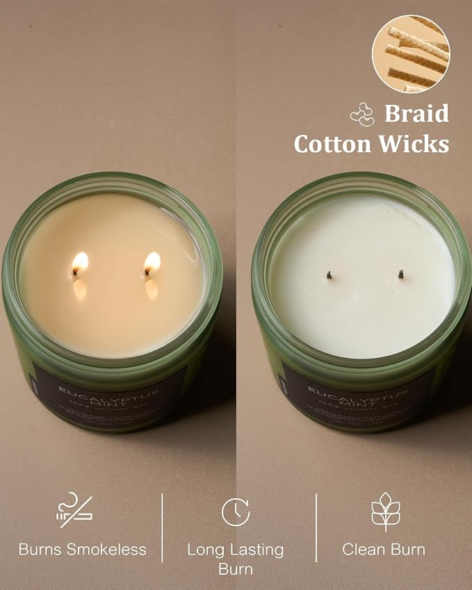 M&SENSE Eucalyptus & Mint Soy Candles - Image 5