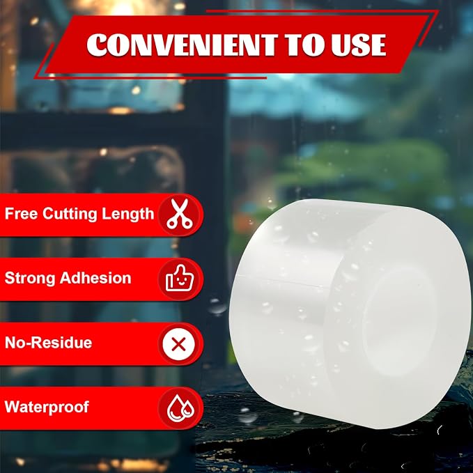 Window Sealing Tape 2 Inch x 33 FT Transparent Window Insulation Residue-Free - Image 3