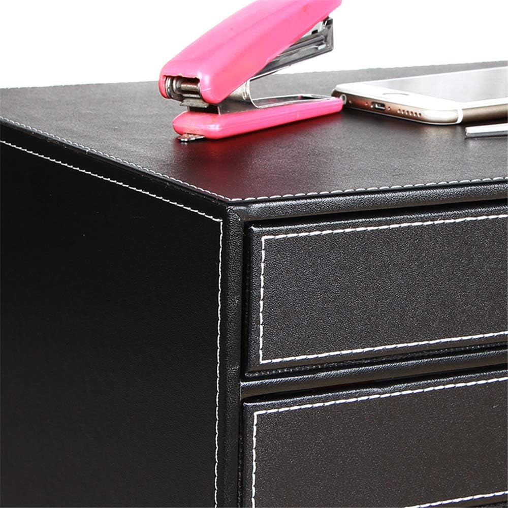 Ayunga Leather Desk Organizer with 3 Drawers, Executive Office Supplies Deskt...