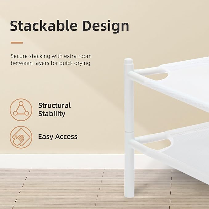 STORAGE MANIAC Sweater Drying Rack, Mesh Clothes Drying Rack, Stackable Laundry - Image 5