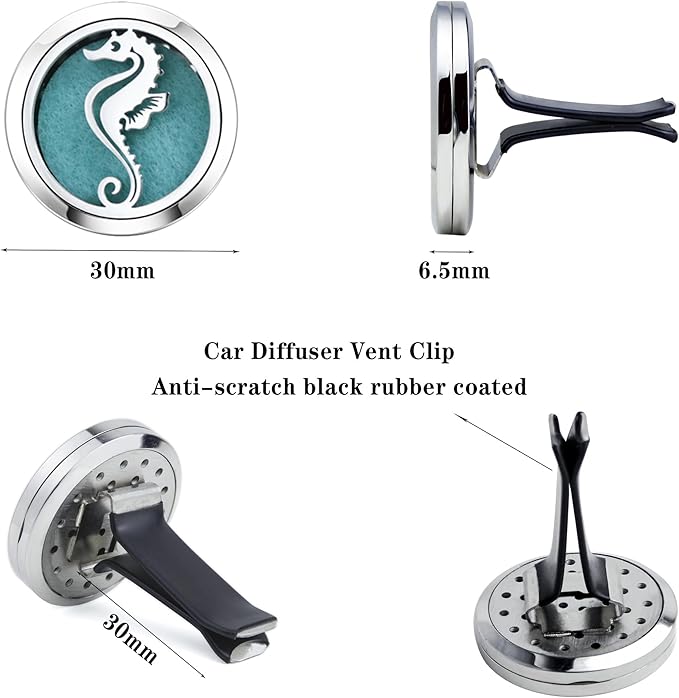 AZNECK Car Essential Oil Diffuser Vent Clip Car Diffuser Vent Clips Hippocampus - Image 5