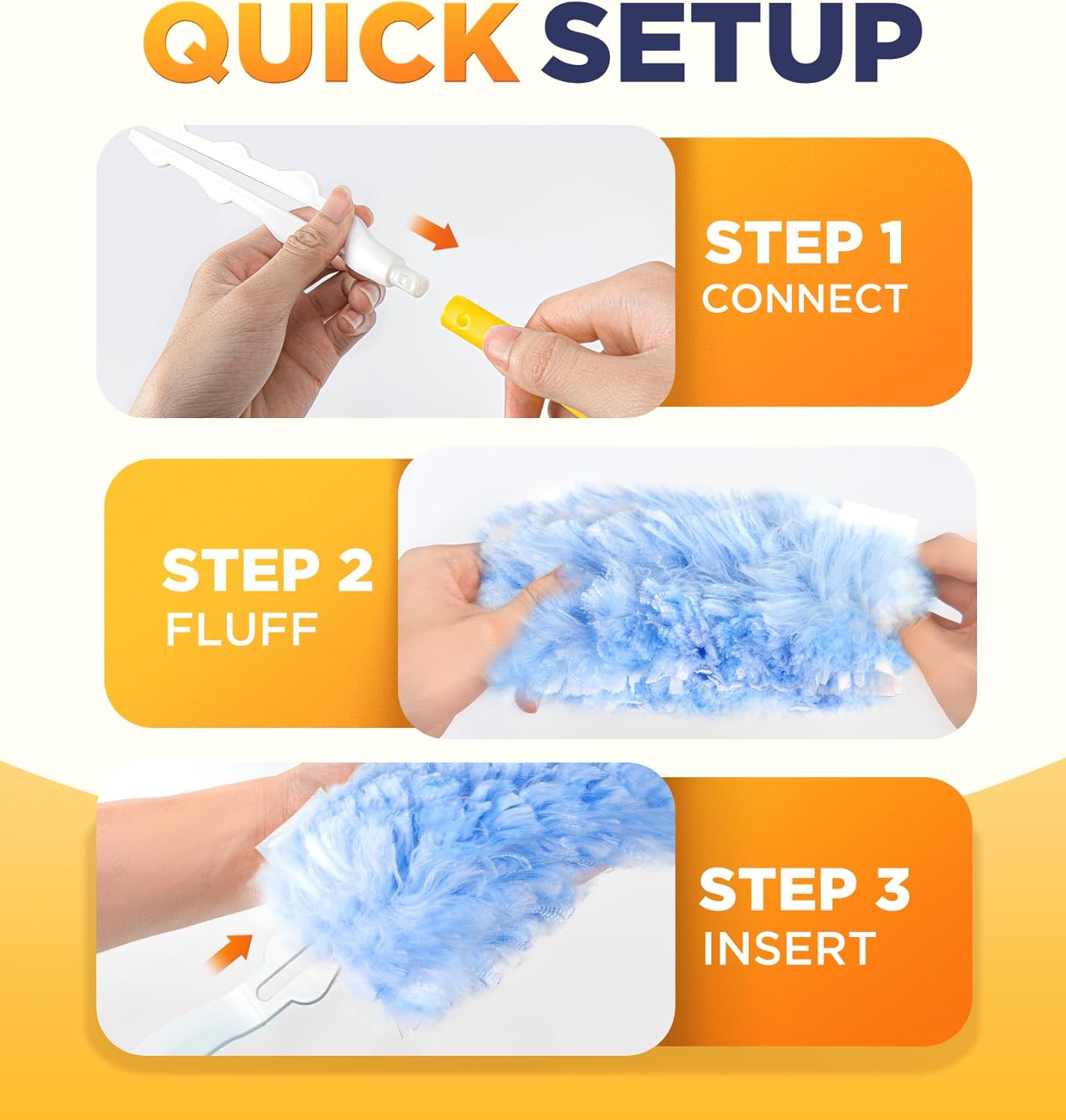 Heavy Duty Duster Refills for Swiffer Duster, 20 Count Duster Refills with 1 Handle, Multisurface 360° Dusters with 4X Microfibers, Unscented Disposable Dusters for Cleaning