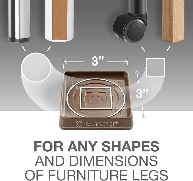 Furniture Cups X-PROTECTOR – 3" Caster Cups 8 PCS – Premium Furniture Coasters - Image 3