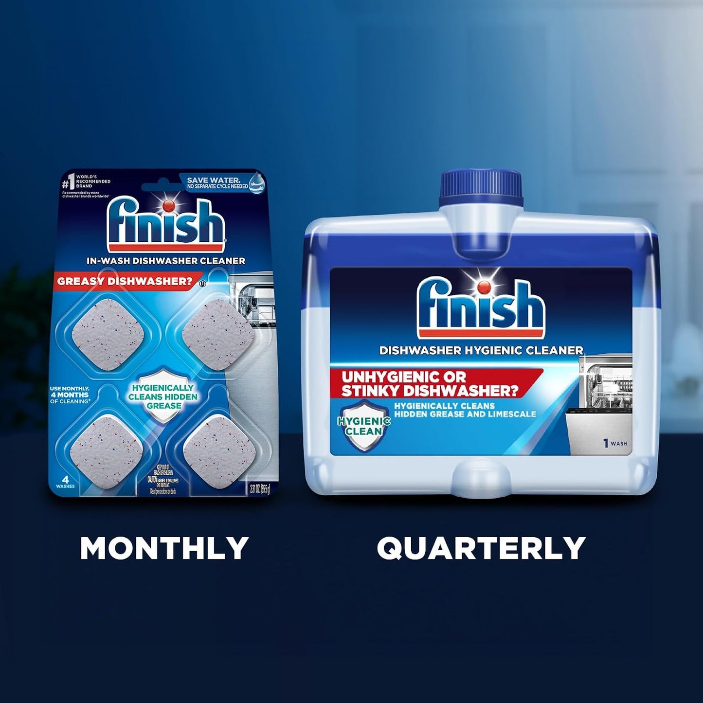 Finish In-Wash Dishwasher Cleaner: Clean Hidden Grease and Grime, 3 ct