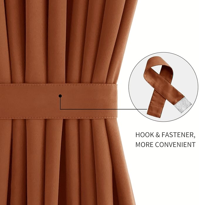 DWCN French Door Curtains – Rod Pocket Thermal Blackout Curtain - Image 2