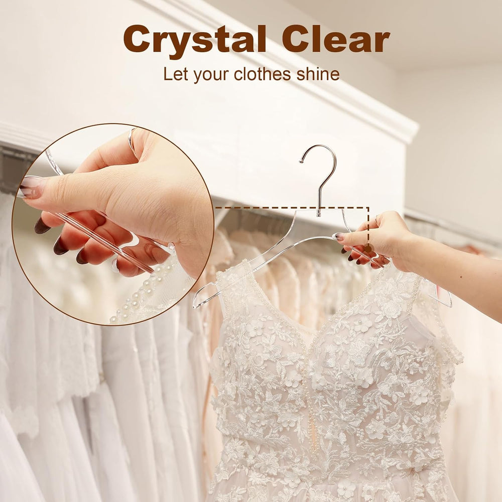 HOUSE DAY Luxury Acrylic Hangers 15 Pack, Crystal Clear Hangers