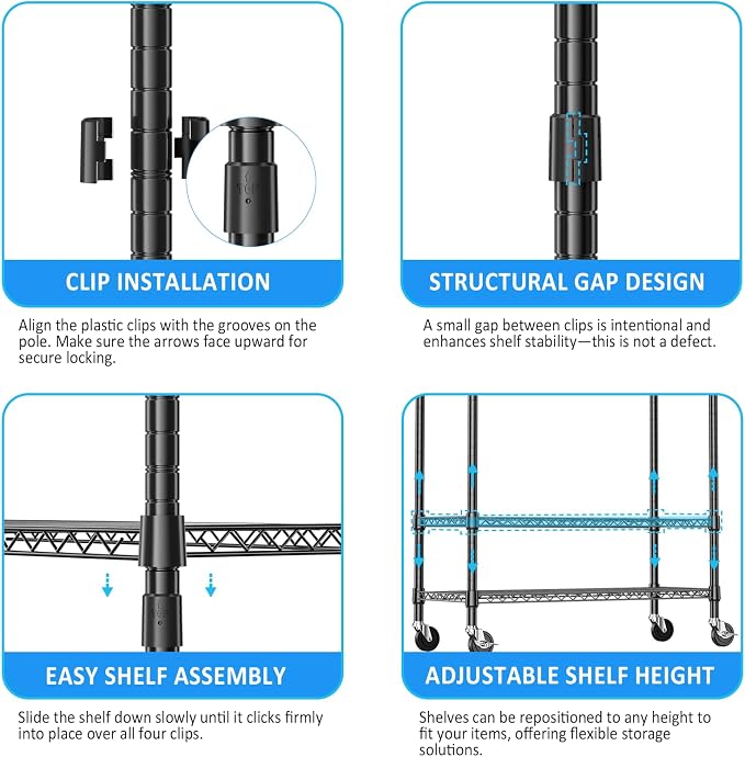 IZEUK Heavy Duty Rolling Garment Rack - Image 3