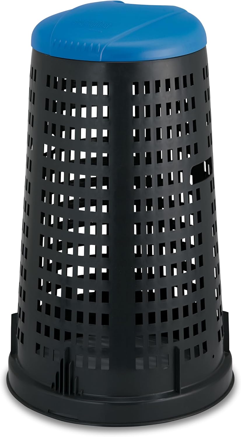 Stefanplast Trestle Bin, Capri Blue/Black, 100 Litre