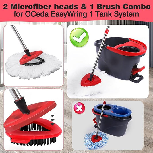 Mop Replacement Heads 2 Pcs & 1 Scrub Brush Combo - Image 2