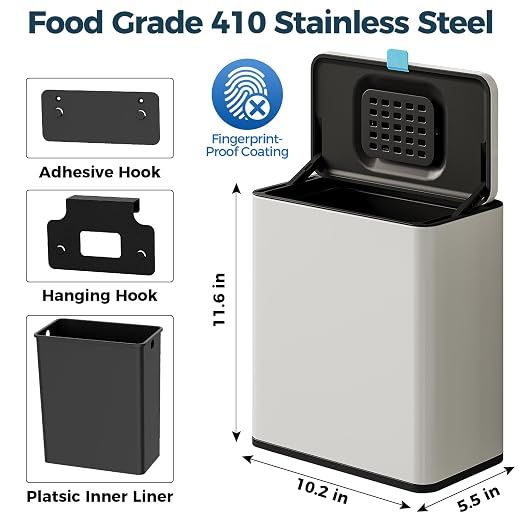 Stainless Steel Hanging Trash Can - Image 6