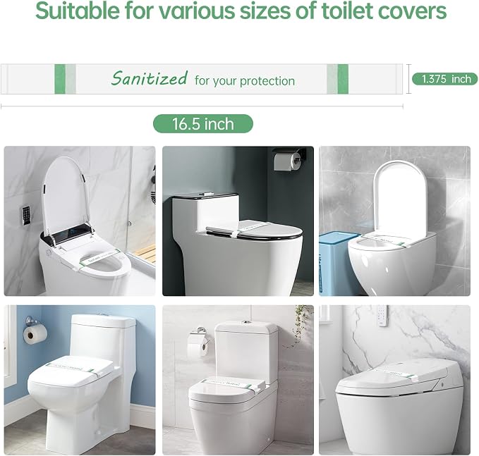 Germiwipe Printed Toilet Seat Bands, Toilet Strips, Hotel Essentials Paper - Image 2