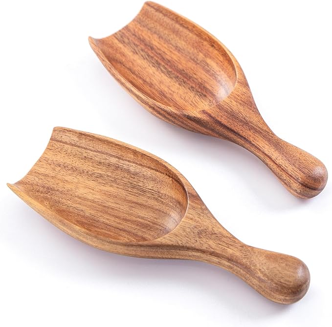 GinSent Wood Coffee Scoop-2 Pieces Large Measuring Spoons by GinSent