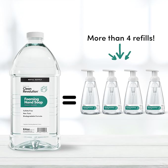 Clean Revolution Foaming Hand Soap Refill Supply Container, Ready to Use Formula - Image 5