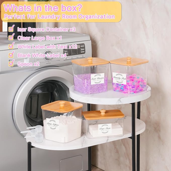 efluky 4 Pack Laundry Pods Container & Dryer Sheet Holder Set, Laundry Pods - Image 3