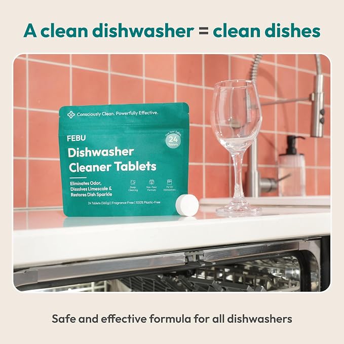 FEBU Dishwasher Cleaner Tablets Made in USA | Natural Dishwasher Cleaner and - Image 8