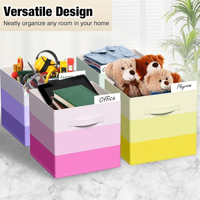 6 Pcs Fabric Storage Cubes Bins - Image 4